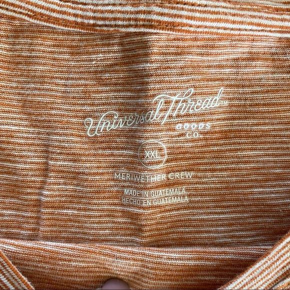 Universal Thread orange/cream striped shirt M - Picture 3 of 7